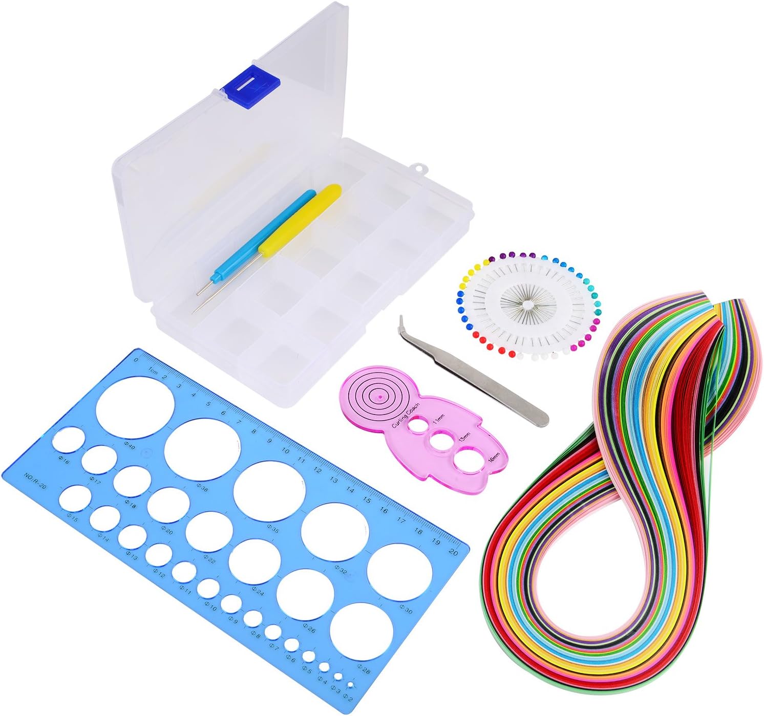 Blulu Quilling Papier Kit avec 36 Couleurs 180 Pièces Quilling Bandes 6