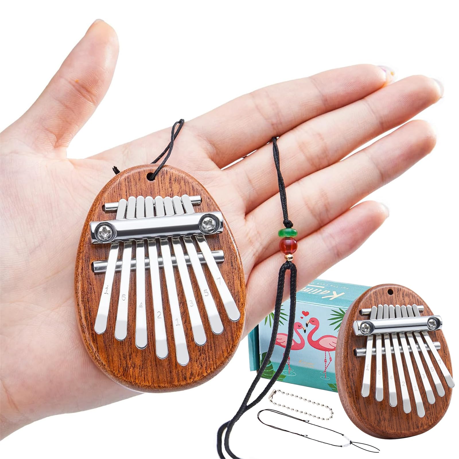 DHinkyoung Portable Mini Kalimba,8 Keys Finger Thumb Piano Marimba Musical Instrument for Child and Piano Beginner