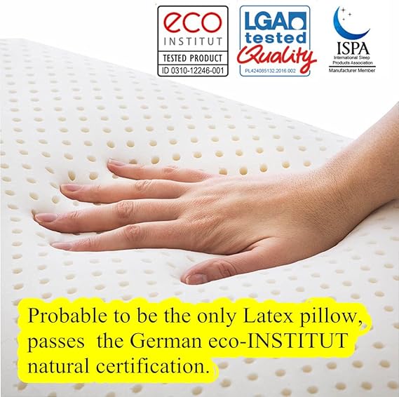Amazon.com: GOODREAM Talalay Almohada de látex, resistente a los ácaros del polvo e hipoalergénicos, Blanco, Estándar: Home \u0026 Kitchen