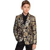 Boys Jacquard Suits Slim Fit Tuxedo Suit Notch Lapel 2 Pieces Suit Set Jacket Pants for Party Formal Wear