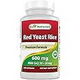 Best Naturals Red Yeast Rice with CoQ10, 120 Capsules - Cardiovascular Formula Contains 600 mg of Red Yeast Rice ans 30 mg of CoQ10