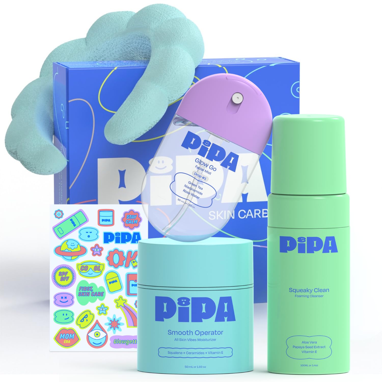 Photo 1 of Pipa Skincare Start Young Bundle Gift Set | 3-Step Birthday Gift Skin Care Routine for Girls & Tweens 8 to 12 | Alcohol-Free & Safe | Includes Foam Face Cleanser, Face Moisturizer & Facial Mist