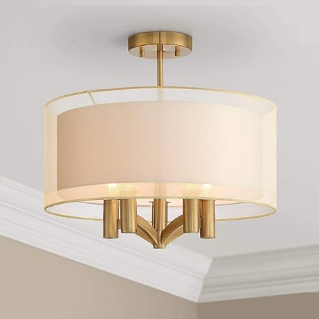 Caliari Modern Ceiling Light Semi Flush Mount Fixture Warm Brass