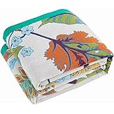 XIBLC Summer Throw Blanket, 60"x80" Reversible Bohemian Flower Blanket, 100% Cotton Muslin Breathable Woven, Farmhouse Decorative Throw Blanket