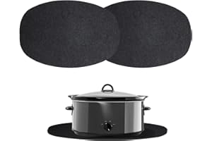 2 Pack Slow Cooker Heat Resistant Mat for Hamilton - Oval Fits Mat Pot Better Saves Space,Double-Sided Design (Stable & Easy 