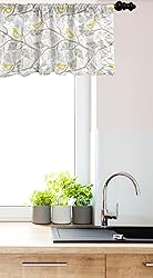Ambesonne Grey and Yellow Window Valance, Abstract