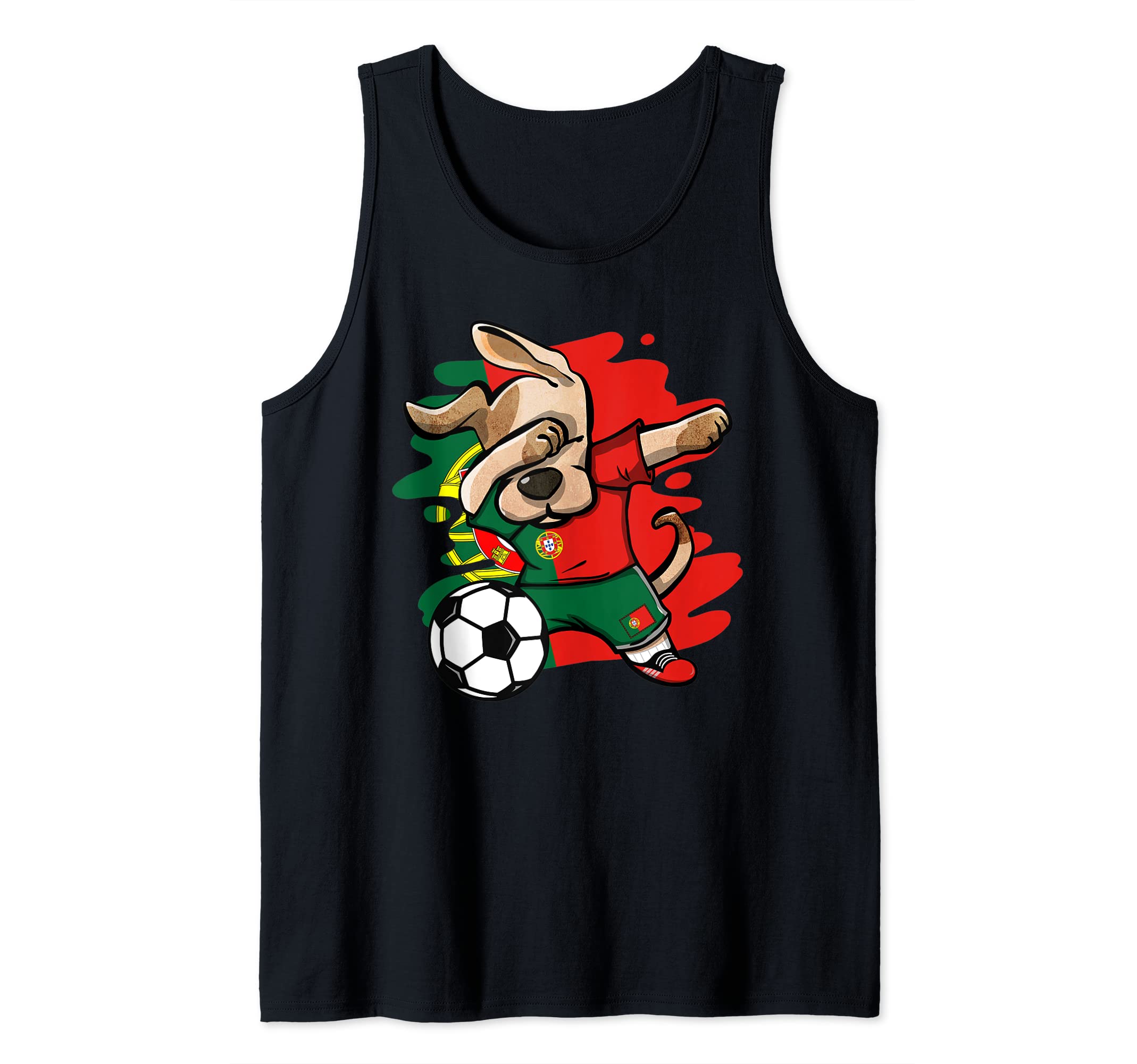 Dab Dog Portugal Soccer Fans Jersey Portuguese Flag Football Tank Top