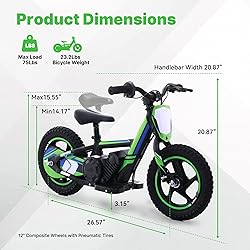 Lightweight Electric Dirt Bike for Kids, 170W