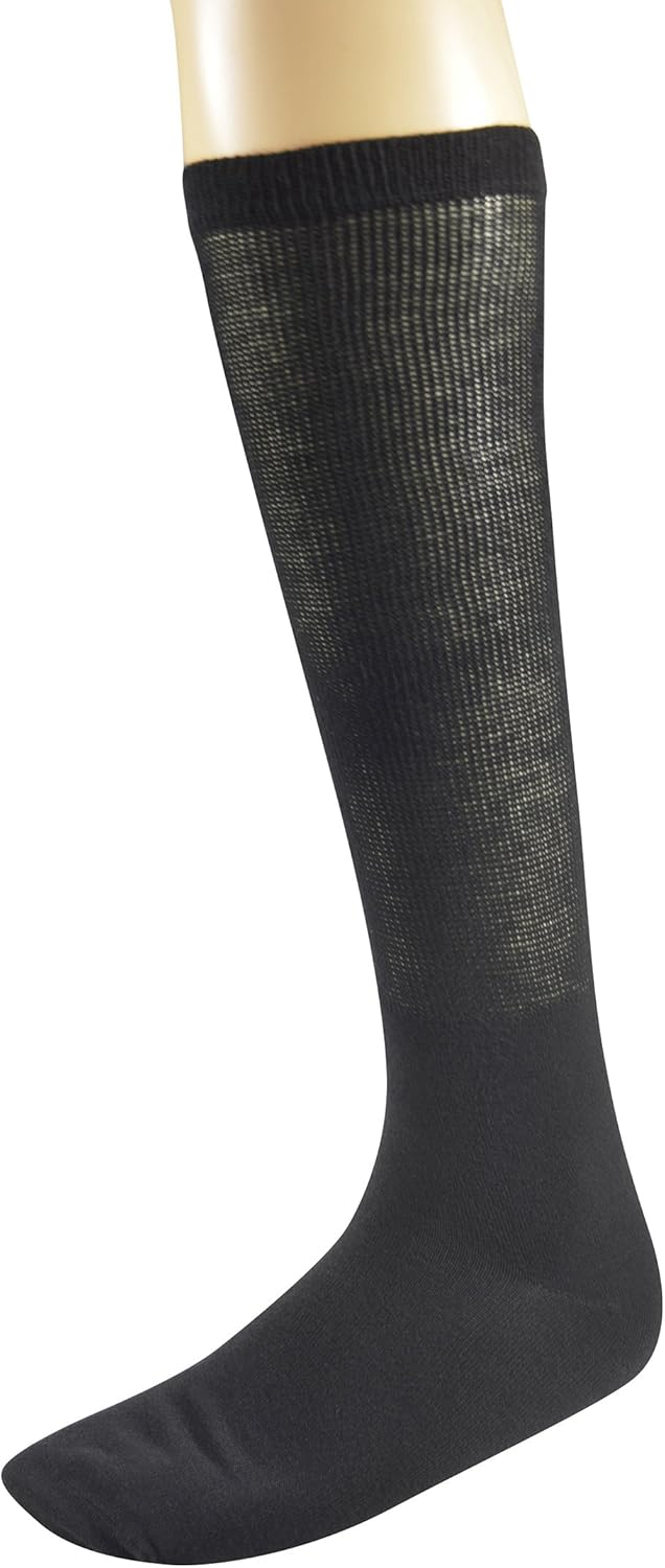 Yomandamor Mens Bamboo Diabetic Over The Calf Socks,4 Pack Size 10-13(B): Clothing