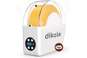 dikale 3D Printer Filament Dryer Box with Fan, Up to 70°C Heat Circulation Quick Dryer HS01, Spool Holder Storage Box Compatible with 1.75mm 2.85mm 3D Printing Filament PLA PETG ABS Nylon, White