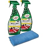 Turtle Wax 50834 1-Step Wax & Dry-26 oz. Double Pack with Microfiber Towel, 52. Fluid_Ounces, 2 Pack