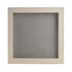 13x13 Shadow Box Frame White Washed Wood | with a