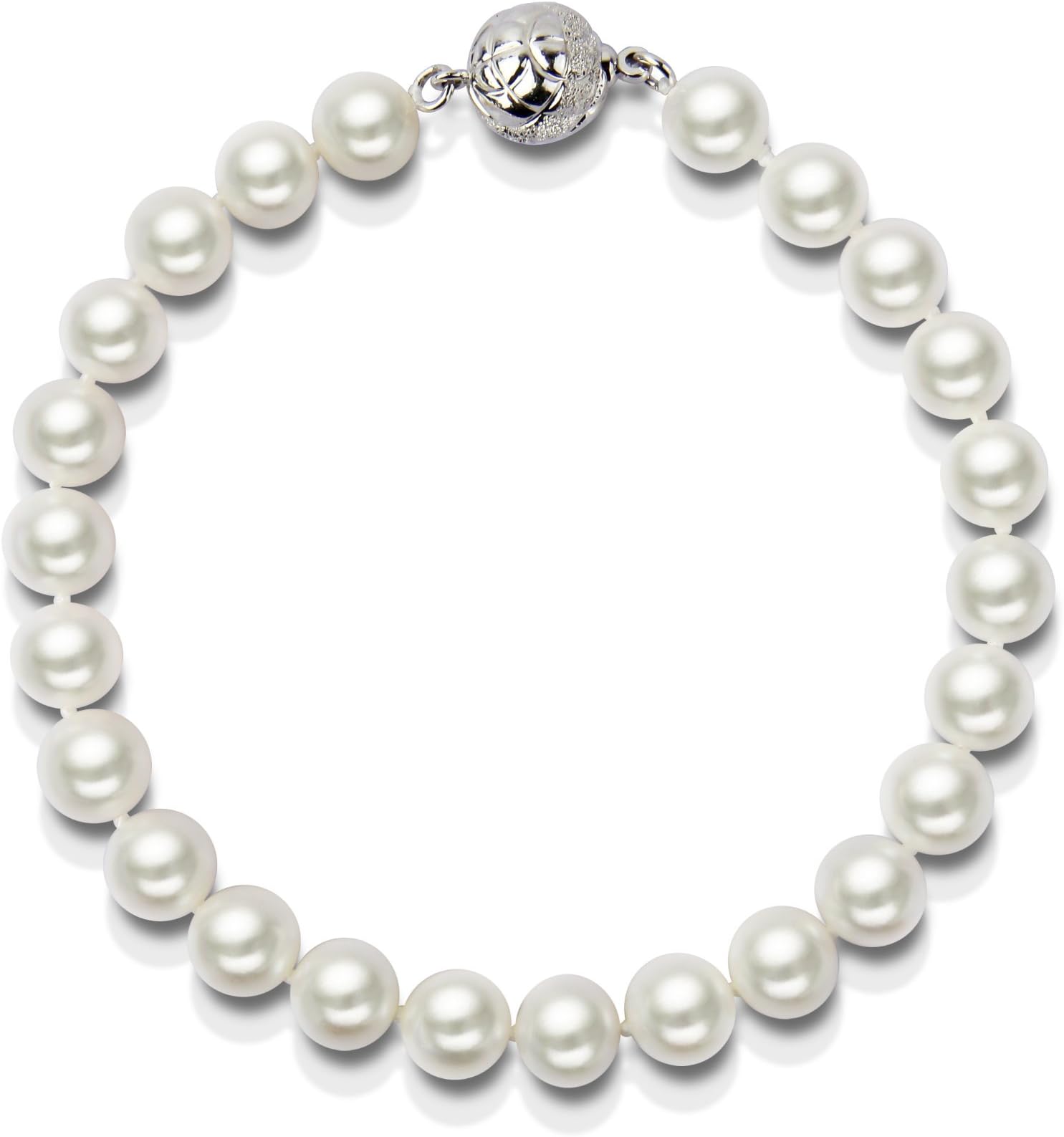 Single Strand AAA White Freshwater Cultured Pearl Bracelet 7.5-8.0mm