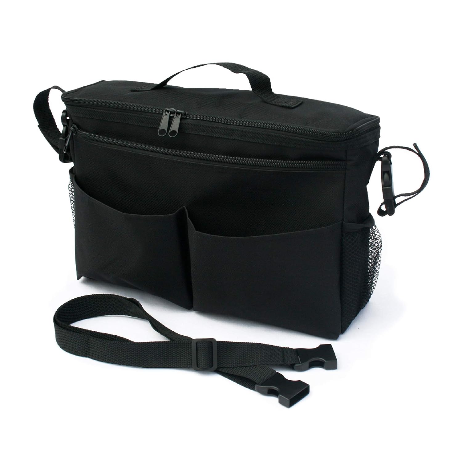 J.L. Childress Cool 'N Cargo, Universal Fit Stroller Cooler and Organizer, Insulated, Easily Attach to Stroller or Detach to use as Diaper Bag, Black : Baby Bottle Tote Bags : Baby