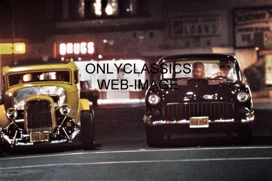 Amazon Com Onlyclassics American Graffiti 8x12 Photo Harrison Ford 1955 Chevy 1932 Duece Coupe Hot Rod Photographs