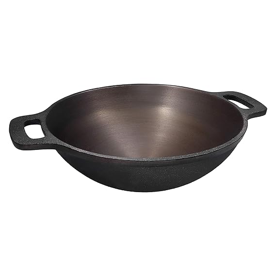 Buy Bharath Agencies Cast Iron Large Kadai Kadhai Heavy Wok for Cooking
