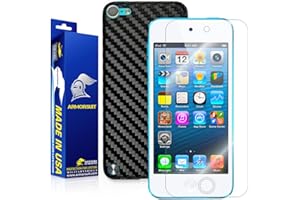ArmorSuit MilitaryShield Black Carbon Fiber Skin Wrap Film + HD Clear Screen Protector for Apple iPod Touch 5th Generation - Anti-Bubble Film