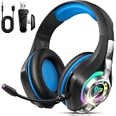 Ordtop 2.4GHz Wireless Gaming Headset for PS5/PS4/PC/Switch, 45H RGB Lights | Gaming Headphones with ENC Mic, 7.1 Surround Sound, 40mm Drivers, <20ms Low Latency, 276g Lightweight, Memory Foam 2026