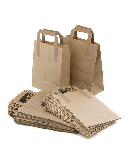 Bag It Plastics - Bolsas de papel (25 unidades, papel kraft, 18 cm