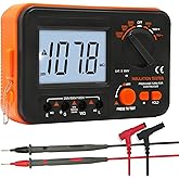 BTMETER Megohmmeter 1000V Insulation Resistance Tester, Electrical Megaohm Meter 200MΩ~2K Megohm Megger with 250V/500V/1000V Testing Voltage, Digital Multimeter Measure AC DC Voltage