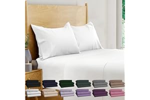 BAMPURE Luxury Series Queen Sheet Set - 100% Pure Viscose derived from Bamboo Sheets Queen Size - Super Soft Queen Cooling Sheets for Hot Sleepers - Up to 16’’ Deep Pocket Queen Sheets (White)