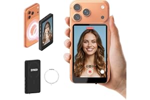 SYNCO XView Selfie Monitor Screen for iPhone 17 Series & Android, Wireless 4K/1080p Magnetic Vlog Back Camera Monitor with 164FT Range, Built-in Speaker for YouTube TikTok Live Streaming Photo(Black)