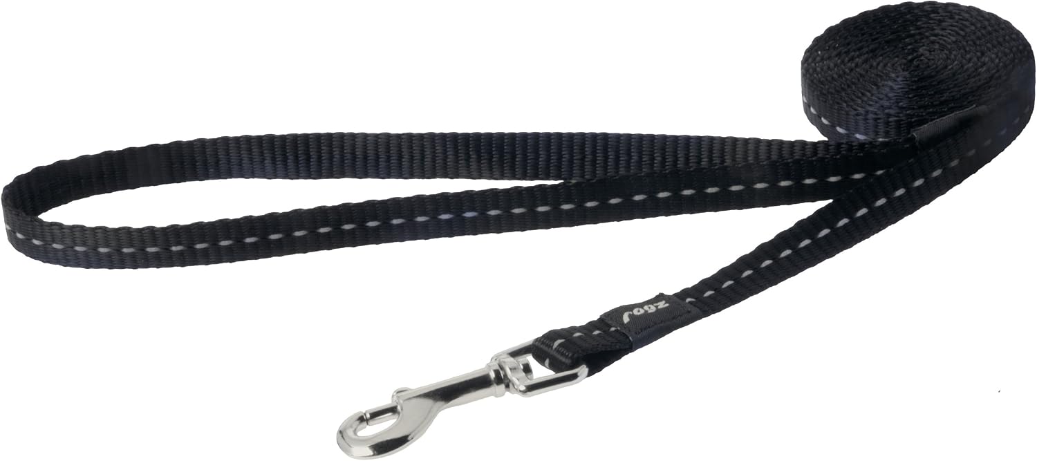Rogz Nitelife Lead Reflective, Black, 3/8" Small