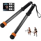 2 PCS Weighted Cordless Battle Ropes - Adjustable Resistance and Portable Ropeless Battle Ropes with Non Slip Handle - Low-Noise Exercise Rope for Instant Effective Workouts Anytime (Black)