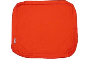 QQbed 6 Pack Outdoor Patio Chair Pillow Seat Washable Cushion Covers 18"X16"X4" Size - Replacement Covers Only (18"X16"X4" 6 Pack, Tango)