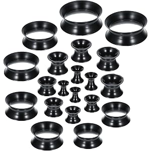 ValueBargain 20 Pcs Silicone Plugs for Ears, Gauges for Ears | Skin-Friendly Stretchable Lightweight Comfort Design, Ear Lobe