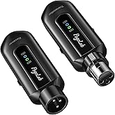 POGOLAB Wireless Microphone Transmitter Receiver 2.4Ghz, Wireless XLR Microphone System, Rechargeable Mic Adapter for Audio Mixer, Dynamic Mic, 48V Phantom Power for Condenser Mic