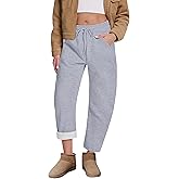 HOTIAN Womens Fleece Lined Sweatpants Barrel Leg Thermal Winter Warm Baggy Joggers Casual Athletic Pants with Pockets