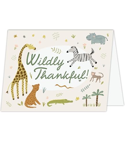 Sugartown Greetings Zoo Animals Birthday Card Set - 24 Note Cards With Envelopes & Sticker Seals For Kids