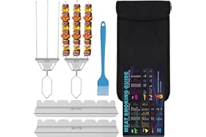 RUYE Skewers For Kabobs,Metal Kebab Skewers For Grilling 3-Prong Stainless Steel Skewers for BBQ Reusable Grill Skewers Set for Meat Shrimp Chicken Vegetable Kebab Fork Sausage