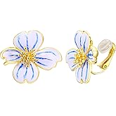 NUOKUN Clip on Earrings Women, 14K Gold Plated Earrings for Sensitive Ears, Fashion Women's Earrings Jewelry Birthday Gift for Wife Grandma Daughter Girls on Christmas Thanksgiving