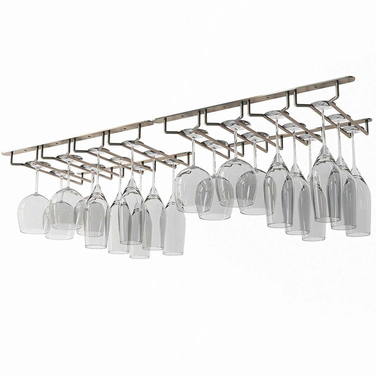 Wallniture Under Stemware Glass Hanger Rack Kitchen or Bar