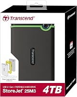 Transcend StoreJet 25M3 4TB Rugged Portable Hard Drive USB-A 3.1 Military view 5