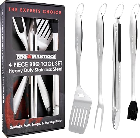 Amazon Com Bbq Masters Heavy Duty 4 Piece Bbq Grilling Tools Set
