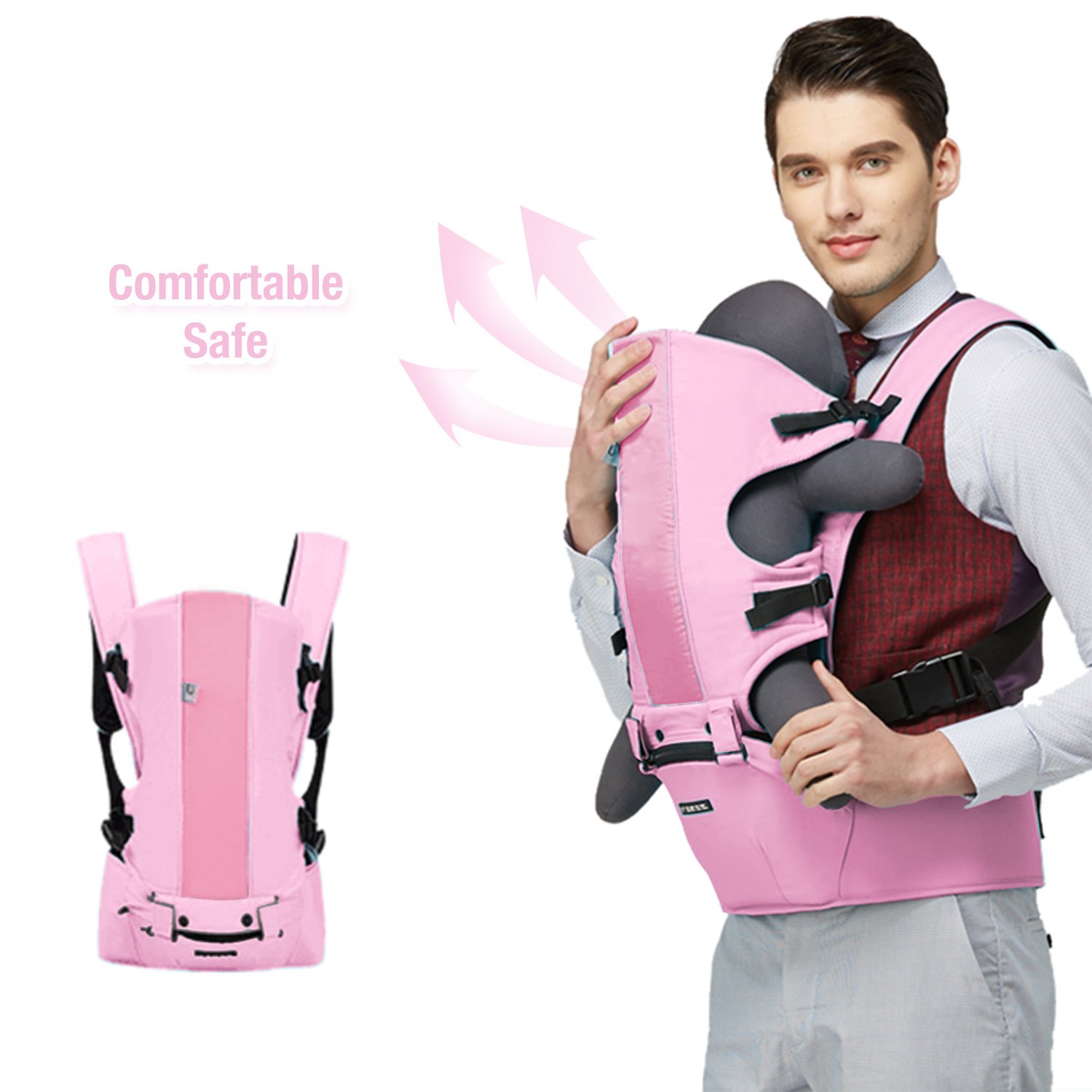 Kissfairy Baby Carrier New Design Toddler Backpack Baby Backpack (Pink)