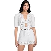 Guess Womens Eco Short Sleeve Dessa Tie Front Top