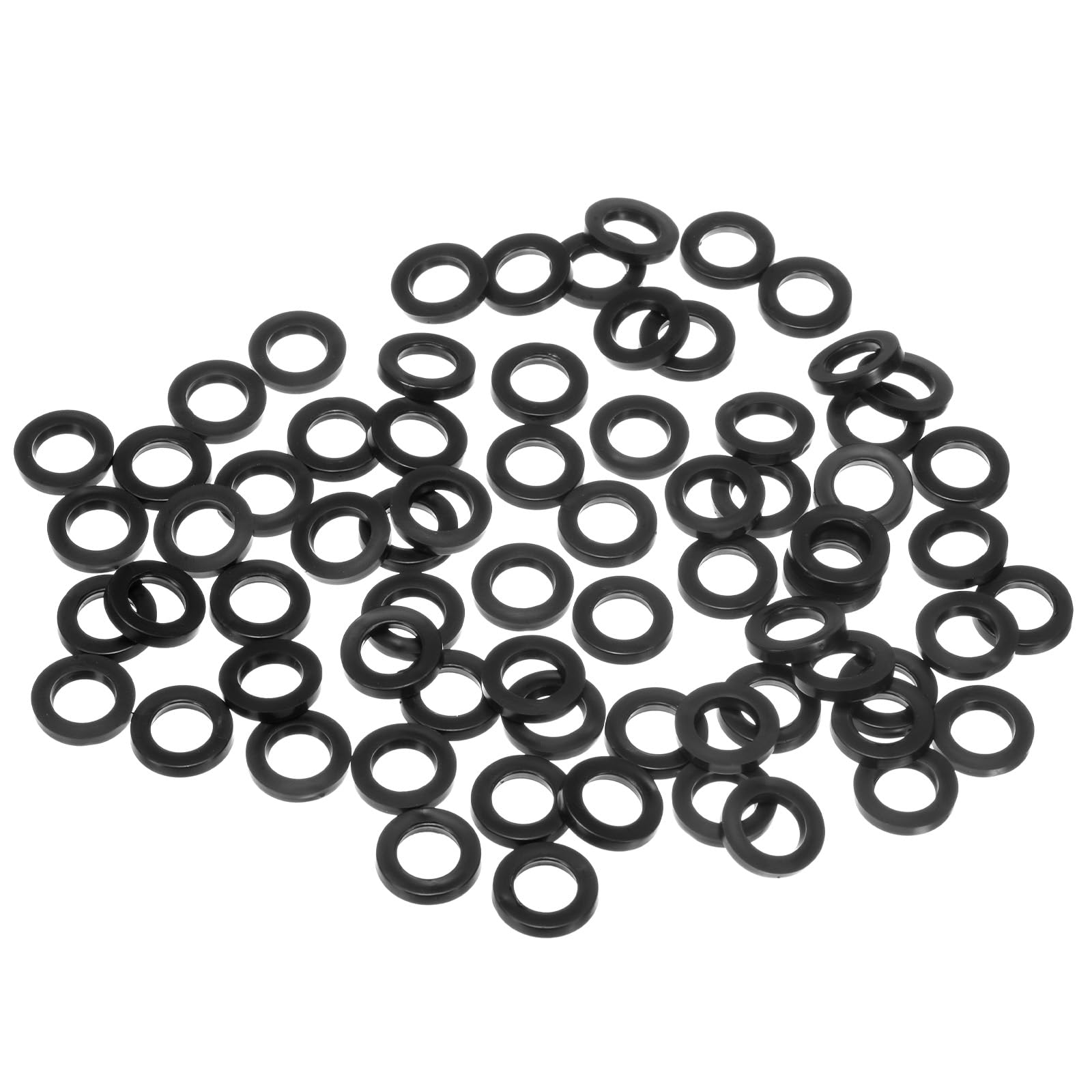 M METERXITY 60-Pack M10 Black Rubber Washer Assorted Kit, 10mm ID 16mm OD 2.5mm Thickness Rubber Flat Washer, Shower Hose Washers for Screws/Household Faucets/Garden Hoses Rubber Washers