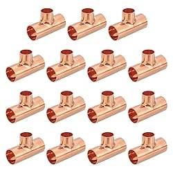 uxcell 25Pcs 1" x 3/4" x 1" Copper Reducing Tee