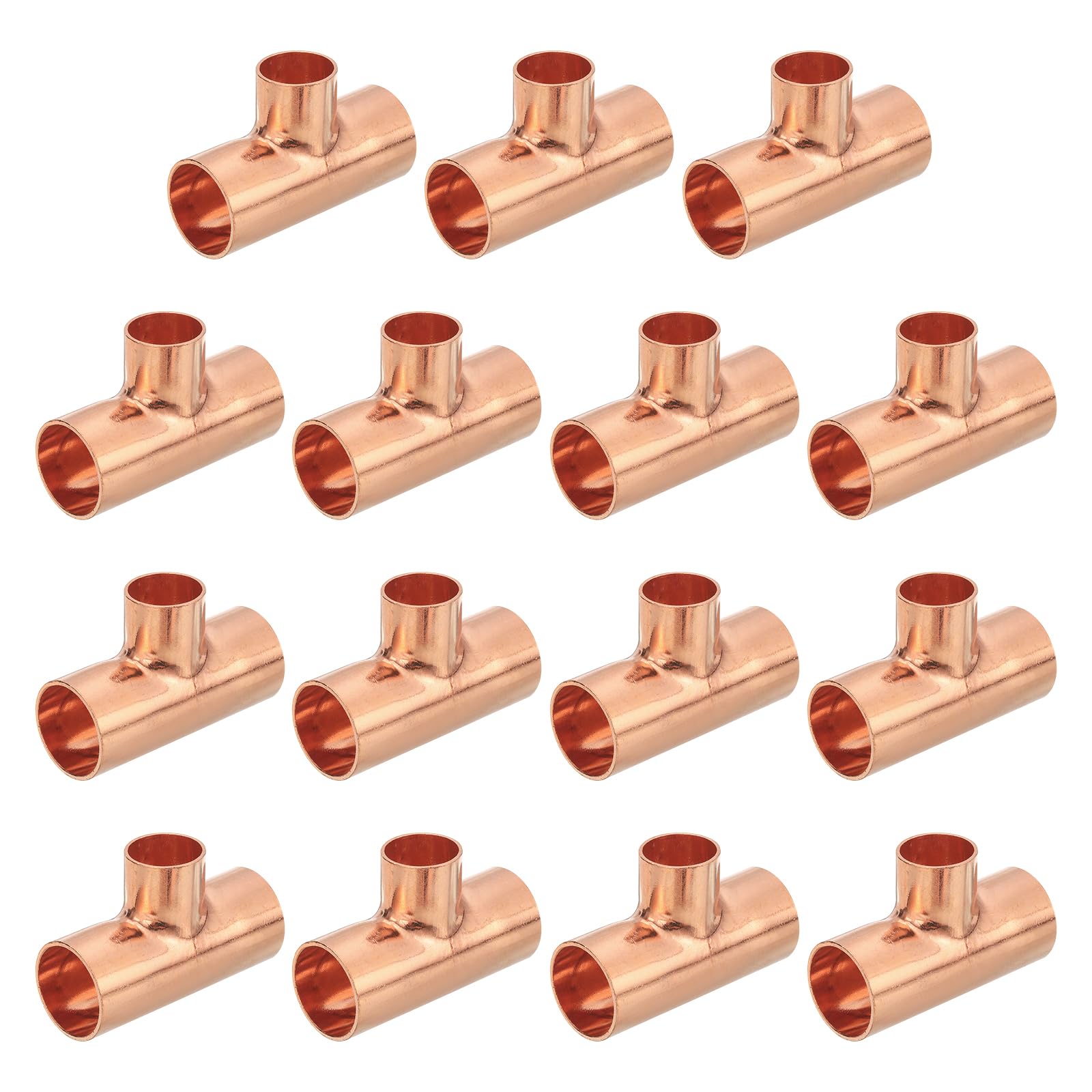 uxcell 25Pcs 1" x 3/4" x 1" Copper Reducing Tee