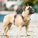 HEELE Dog Harness No Pull Medium Front Back Clips Reflective Handle Brown view 7