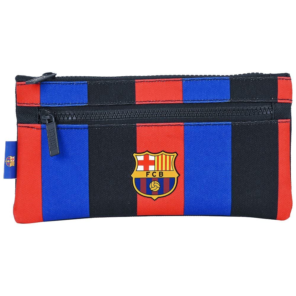 SAFTA Unisex Kid's F.c. Double Zipper Pouch Barcelona Home Equipment 22/23, 230x110 Mm Case 1st, Navy Blue and Maroon, Estándar