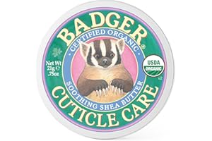 Badger Organic Cuticle Care Balm - Natural Nail Care Cream with Shea Butter, Vitamin-Rich Seabuckthorn Extract Helps Strengthen, Soothe & Restore Dry & Splitting Cuticles – Light Citrus Scent - .75oz
