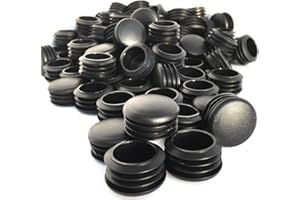 EZends Premium Grade 1 1/4 Inch Round Plastic Plugs, Extra Durable 14-20 Gauge (20 Pack) Pipe Plug Tubing End Cap, Black Round End Caps, Durable Chair Glide Sliders, Furniture Floor Protection.