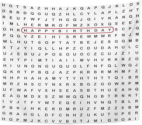 Amazon Tompopタペストリーレッドwordランダム文字として使用スペルhappy誕生日10検索パズルホーム装飾壁hangingのリビングルームベッドルーム寮 50 X 60 グリーン シャワーカーテン ホーム キッチン オンライン通販