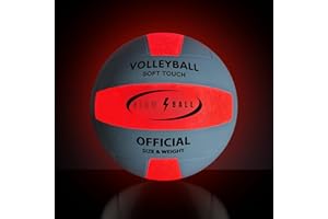 GX TOUR+ LED Light Up Volleyball. Glow in The Dark, Official Size #5, Batteries Included, for Nighttime Sports & Outdoor Fun, Ideal Gift for Adults, Teens, Volleyball Fans & Players