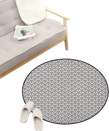 Alfombra redonda de Damasco para sala de estar, decoración artística